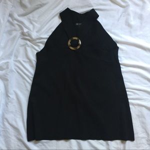 INC Black Halter Top Size 1X